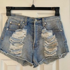 Mink pink high waisted shorts
